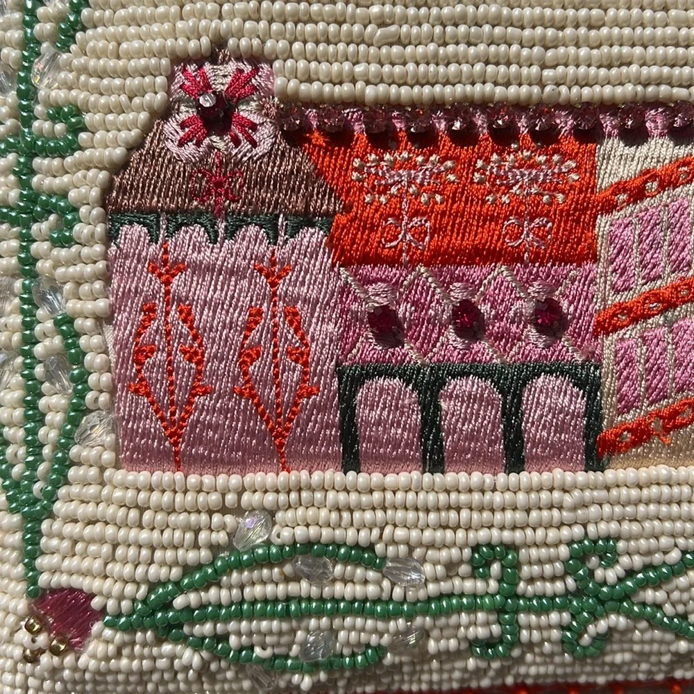 Mary Frances Crossbody bag beaded rhinestones handbag clutch castle - Picture 15 of 16